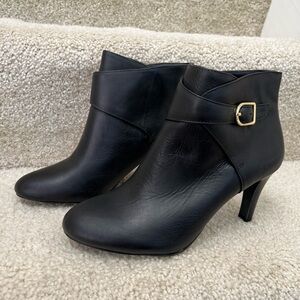 Banana Republic Black Ankle Booties with Buckle, Size 6.5